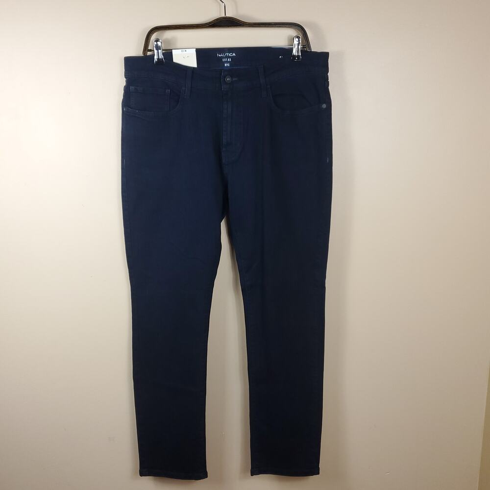 Nautica Black Slim Fit Tapeted Leg Jeans Size 33x31